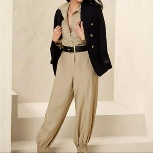 Banana Republic Lido Heritage Jumpsuit in Beige Tan